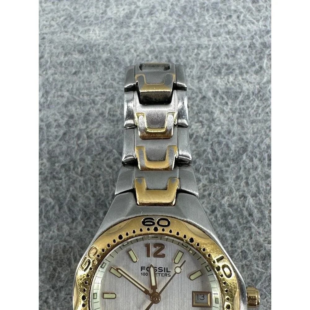 FOSSIL BLUE AM 3425 100 Meter Woman's WR Quartz Watch NEEDS New Battery AS